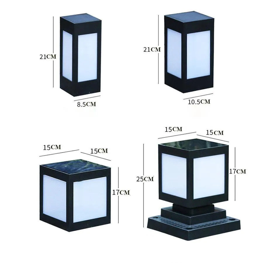 Solar garden light with LED illumination for outdoor landscape and lawn use
