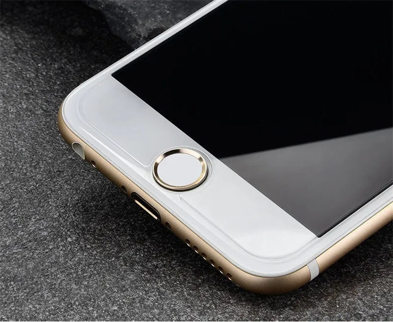 Tempered glass screen protector with 9H hardness for smartphone display.