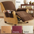 Polyester sofa cushion slipcover in lamb wool beige colour, shown on a sofa.