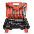 61-piece chrome vanadium steel auto repair socket wrench set with metric sockets and ratchets