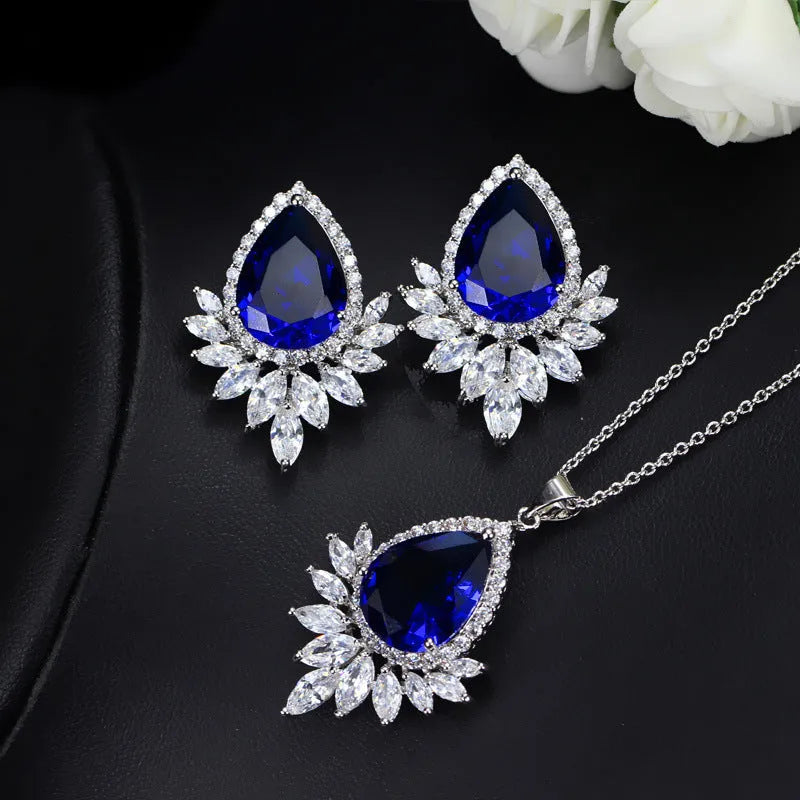 AAA jewellery chain set for bridal banquets in blue, red and white colour options
