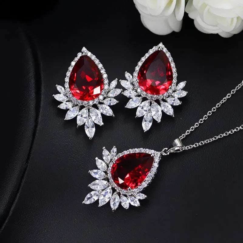 AAA jewellery chain set for bridal banquets in blue, red and white colour options