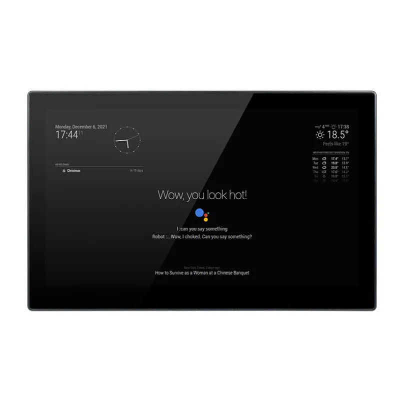 13.3 inch integrated computer voice assistant CM4 touch display panel in ABS housing