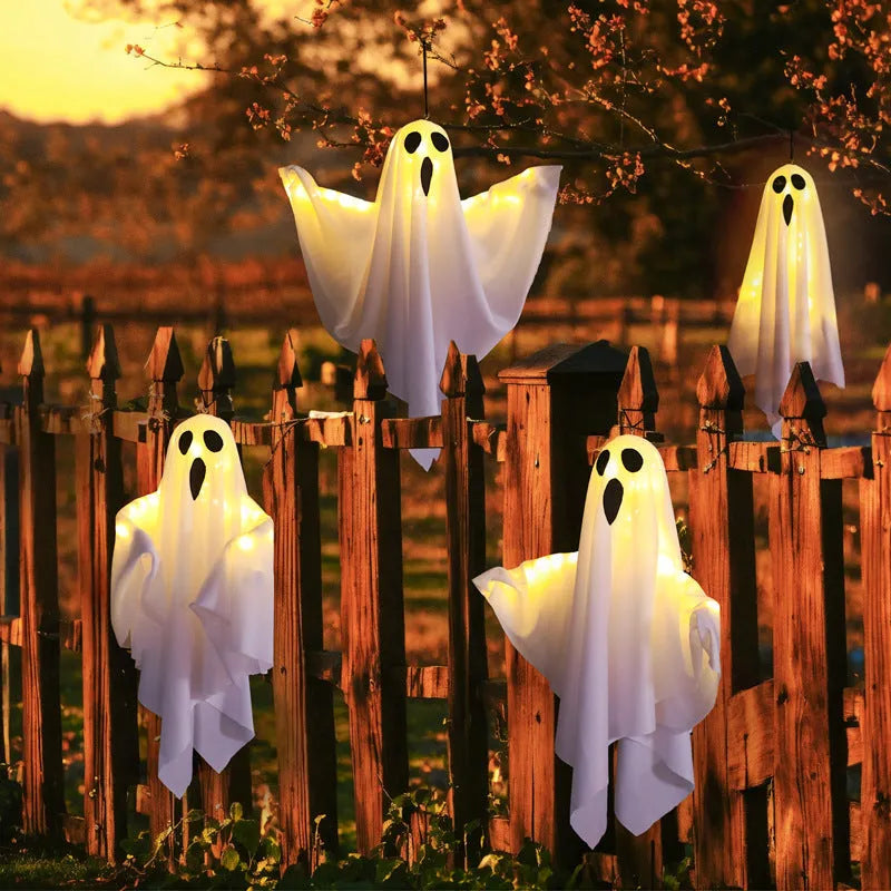 White cloth ghost light with luminous glow for Halloween indoor parties