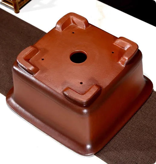 Extra large purple clay Chinese style bonsai flower pot for indoor plants