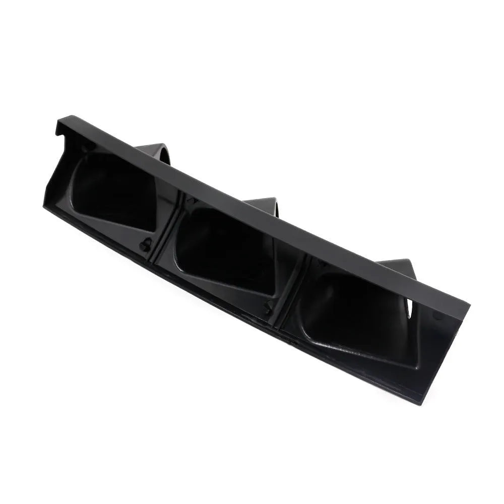 Black three-hole car instrument frame for right-hand drive vehicles with 52mm gauge compatibility