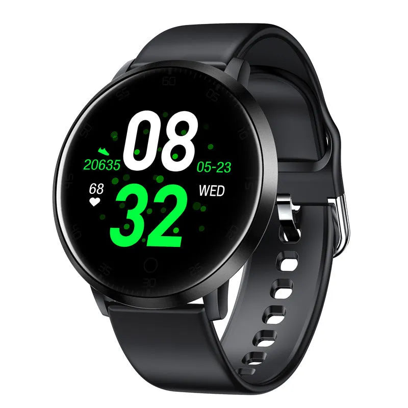 Smart health bracelet with 1.3-inch screen on silicone wrist strap showing health metrics display