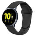 Galaxy Active 2 reverse buckle silicone sports strap in various colours showing inner buckle and flat direct port connection.