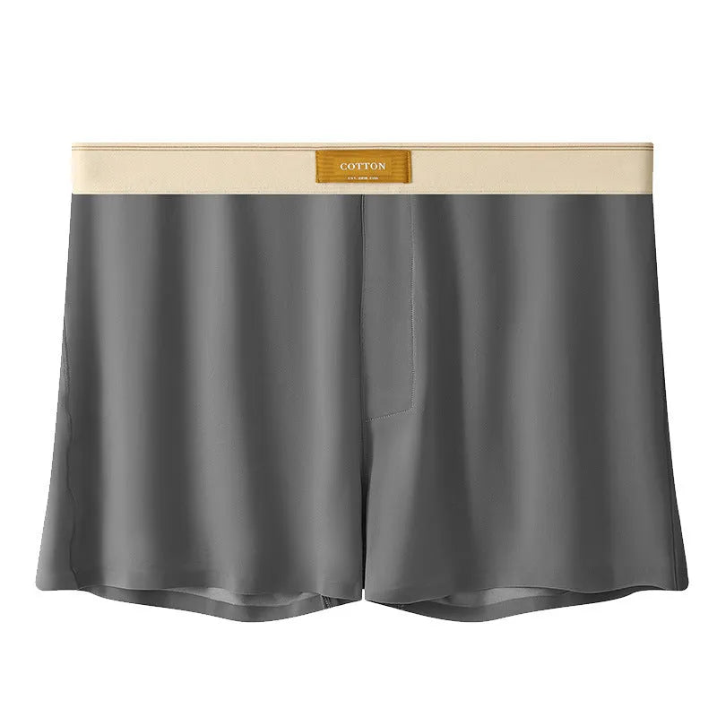 Pack of three men's solid colour ice silk underwear in loose fit mid waist design