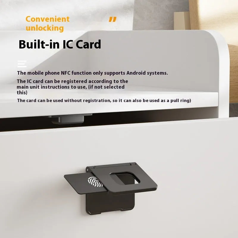 F079 punch-free drawer lock with removable card for wardrobes and cabinets