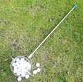 Metallic stainless steel golf ball picker for retrieving golf balls without bending