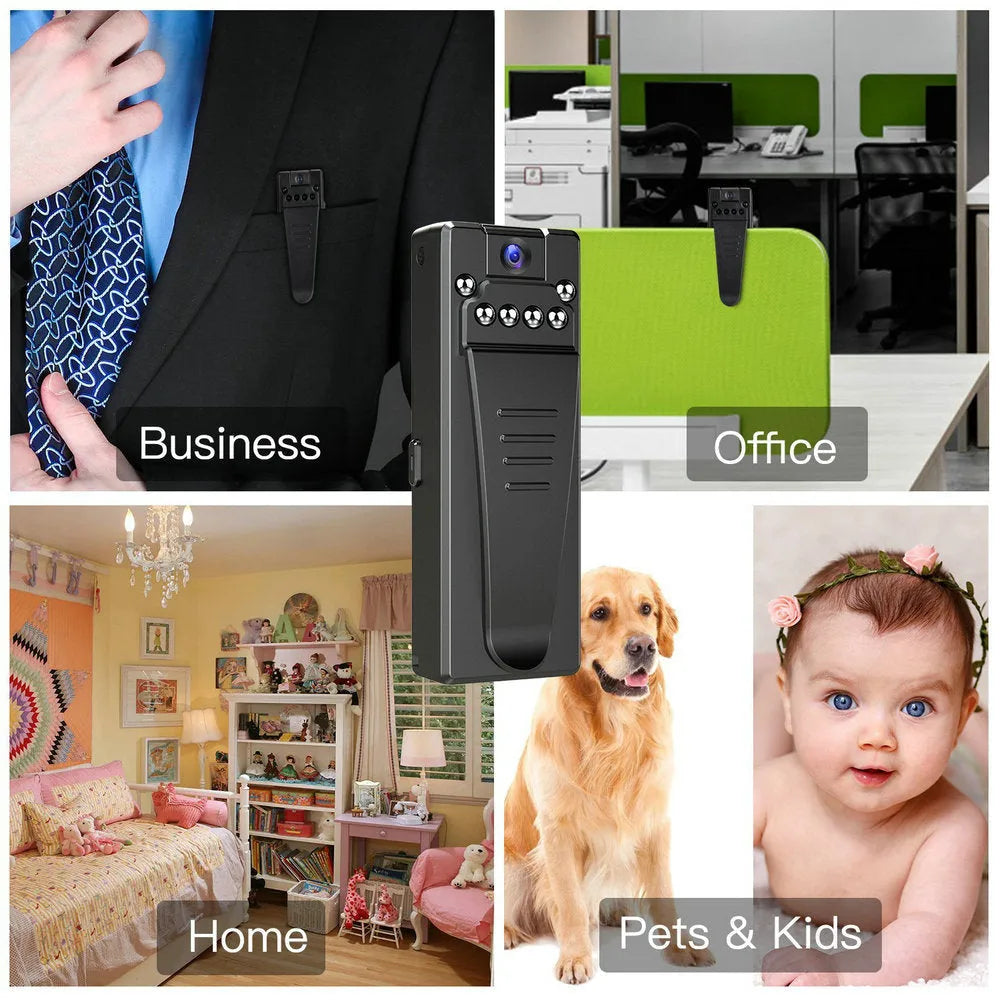 Black 1080p HD DV home camera with rotating body on a stand.