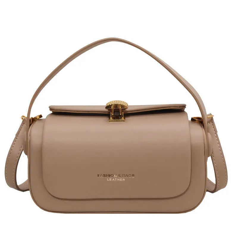 Women's personalised shoulder messenger bag with letter embroidery in PU leather