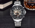 MCE men's explosion-proof mechanical watch on wrist, showing multiple colour options.