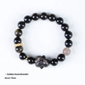 Handmade lying rabbit charm bracelet in Jin Yaoshi or Silver Yaoshi with 8mm or 10mm beads and grey agate accents.