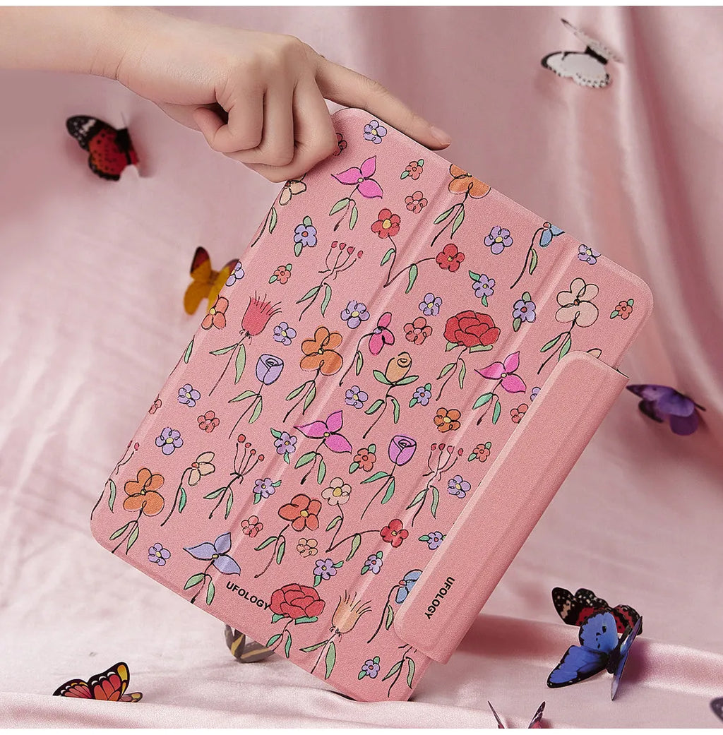 Flat polyurethane protective sleeve with magnetic clip for iPad Air 5 and Air 4 tablets
