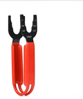 Bright orange pipe wrench with chrome-plated steel body and adjustable jaws on a TPR handle
