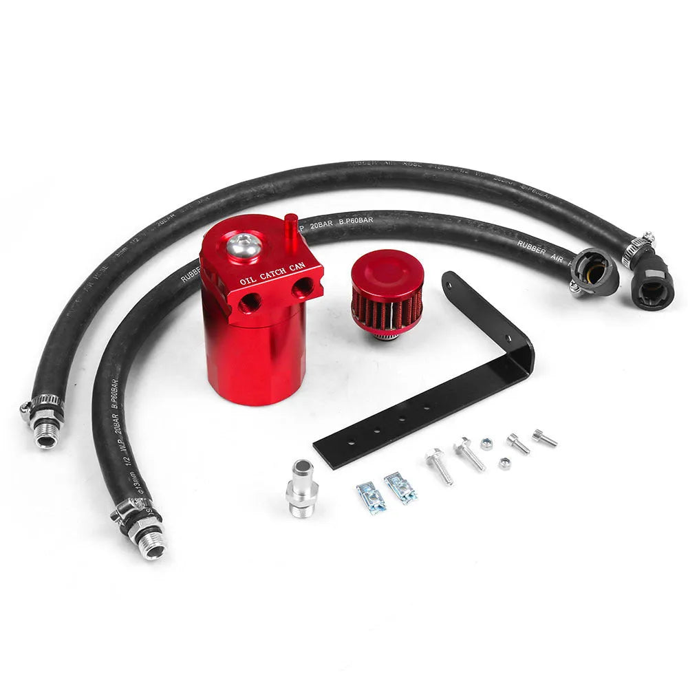 Aluminium alloy oil separator catch can for Ford Expedition in black, blue, red, or silver