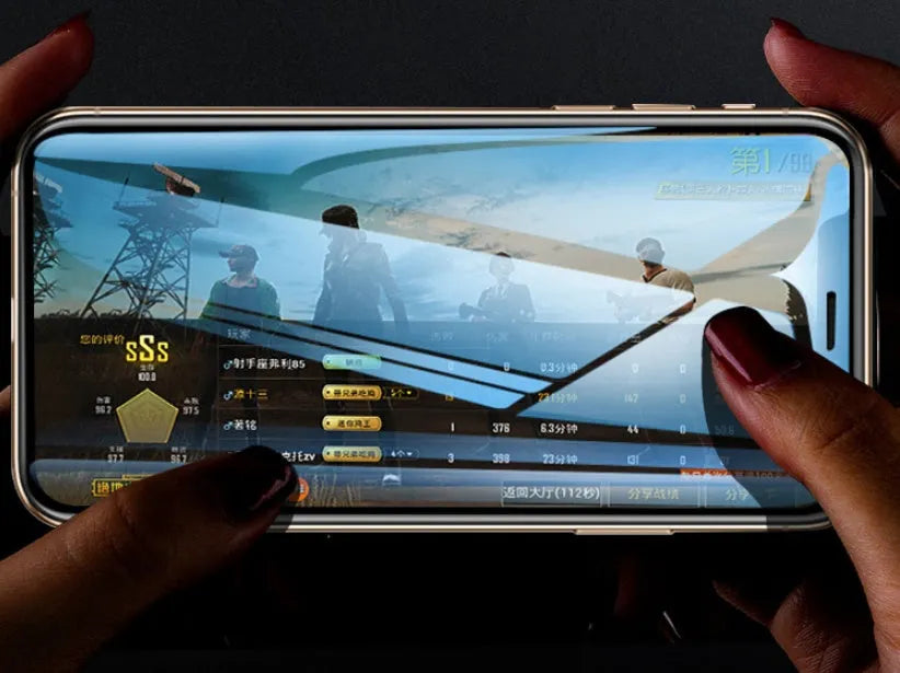 Full coverage tempered glass screen protector for Samsung Galaxy phones with anti-seeking surface.