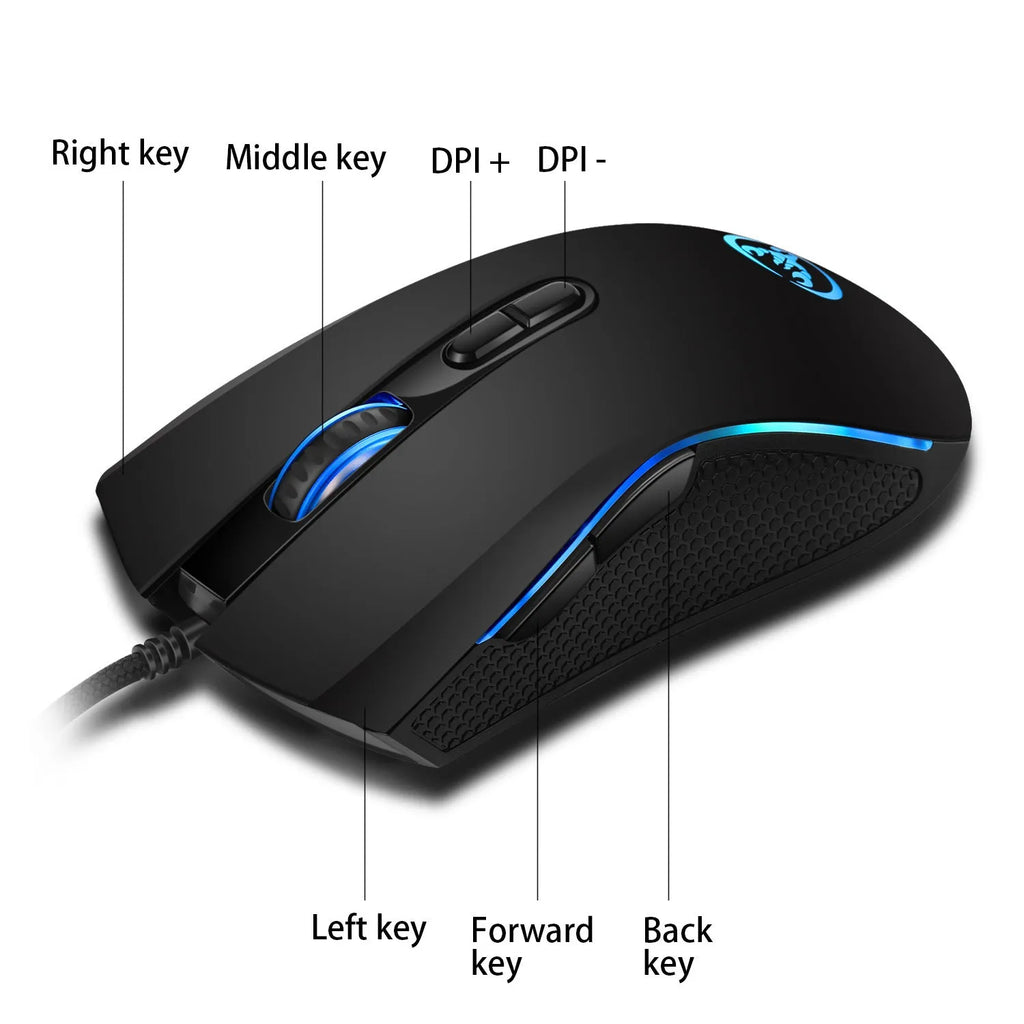V700WB A869 white and black wired gaming keyboard and mouse set with colour backlight
