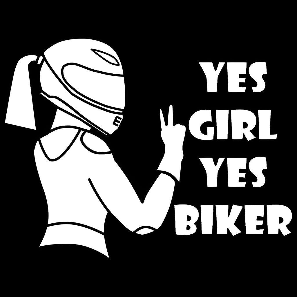 Girl rider character waterproof car sticker measuring 16cm by 15cm