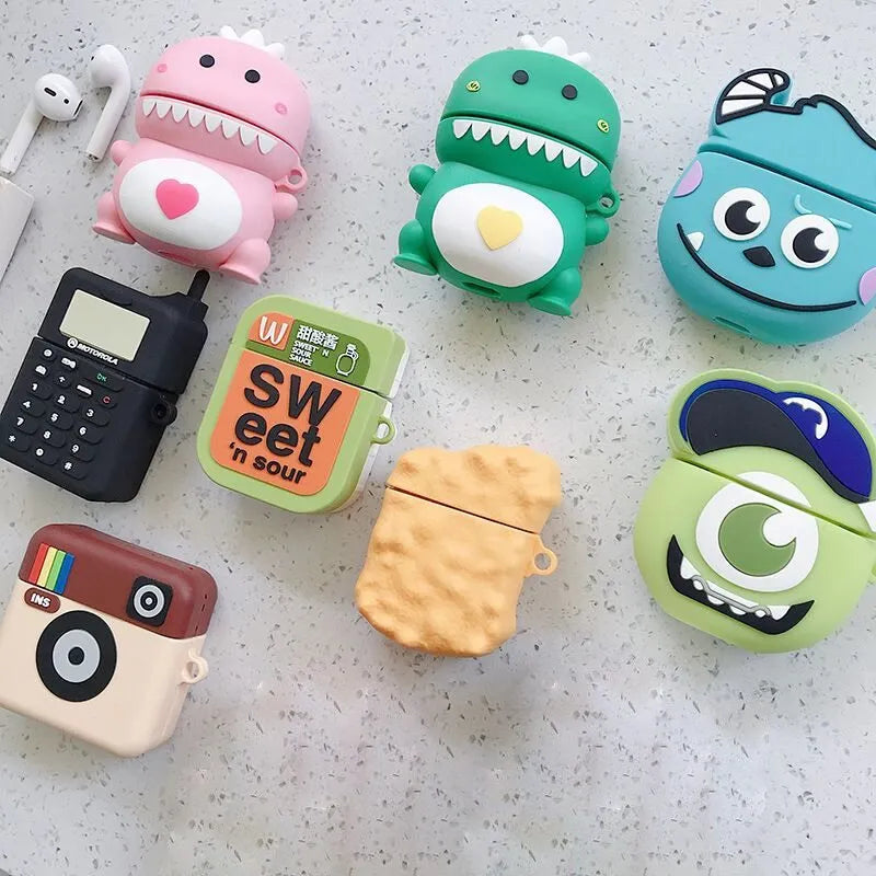 Cartoon animal silicone case for AirPods 1/2 generation in multiple colour options