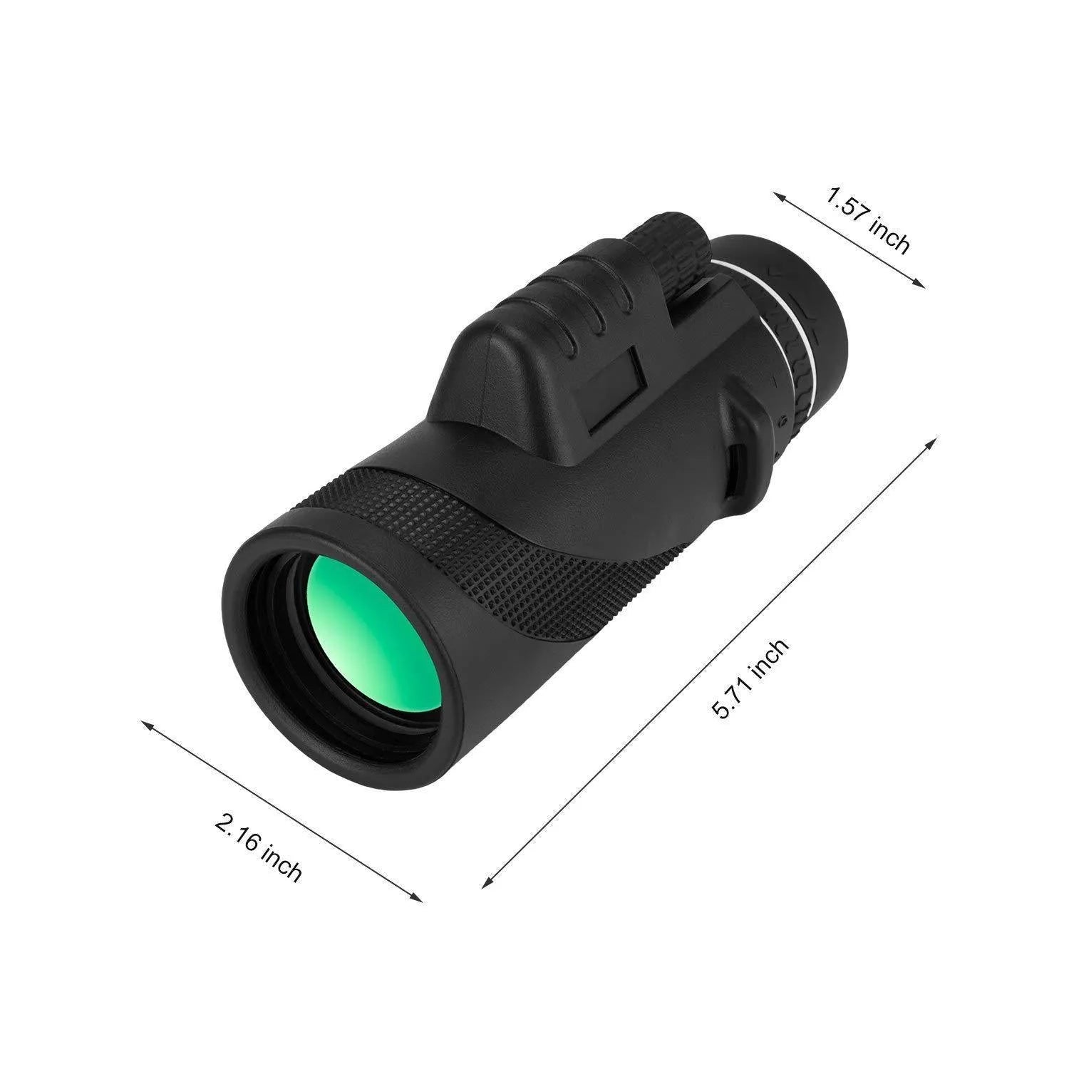 Black HD 40x60 waterproof monocular telescope with 40x magnification for outdoor observation