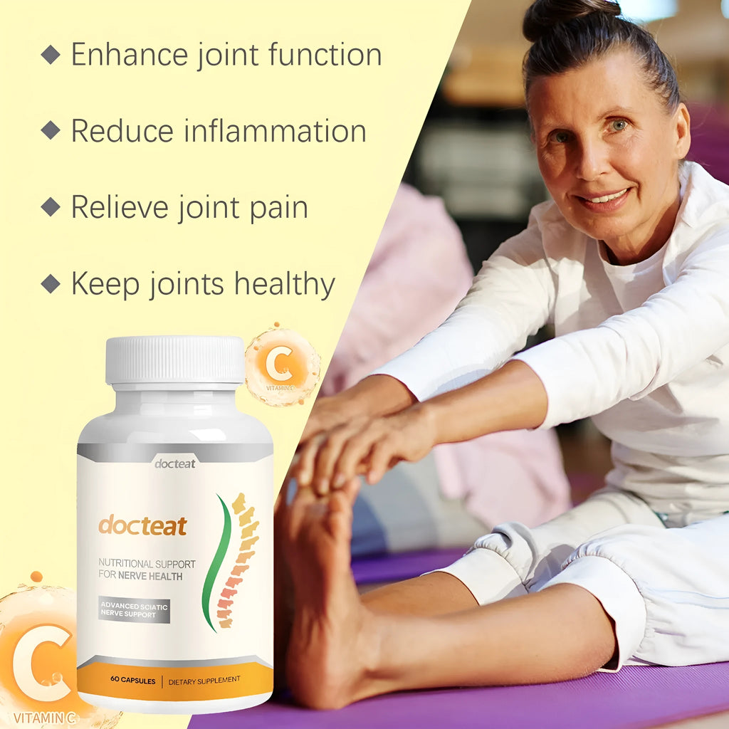 DOCTEAT Body Care Glue Wrap bottle containing 60 adhesive capsules for joint comfort treatment
