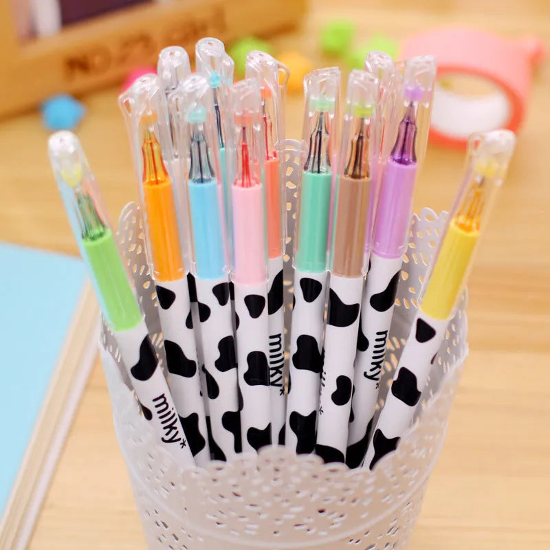 Box of twelve assorted colour gel pens with 0.38mm fine tips