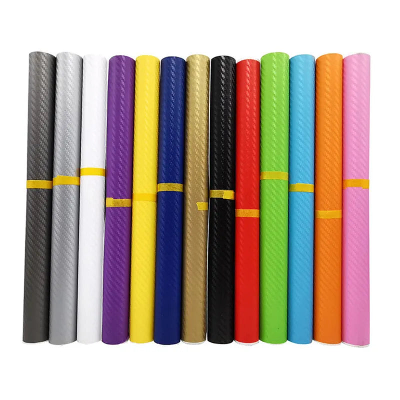 3D carbon fibre stickers roll in multiple colours for car decoration