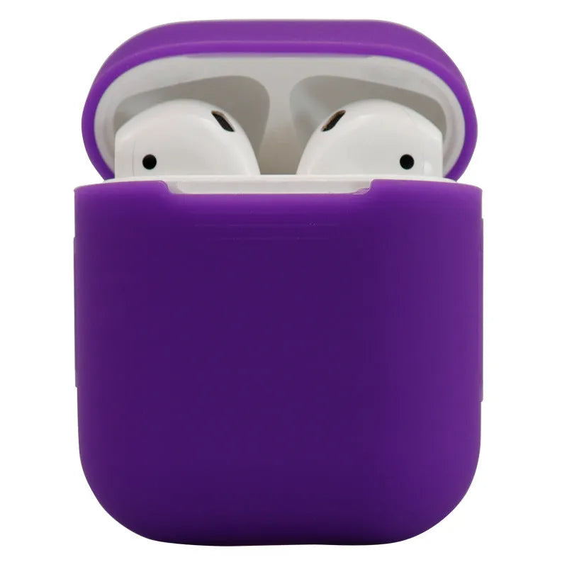 Silicone protective case cover for Apple AirPods 2 wireless earbuds in multiple colour options