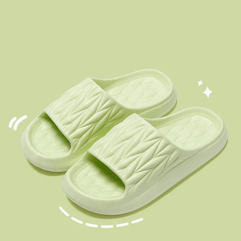 Leaf texture EVA household slippers in multiple colours with non-slip soles