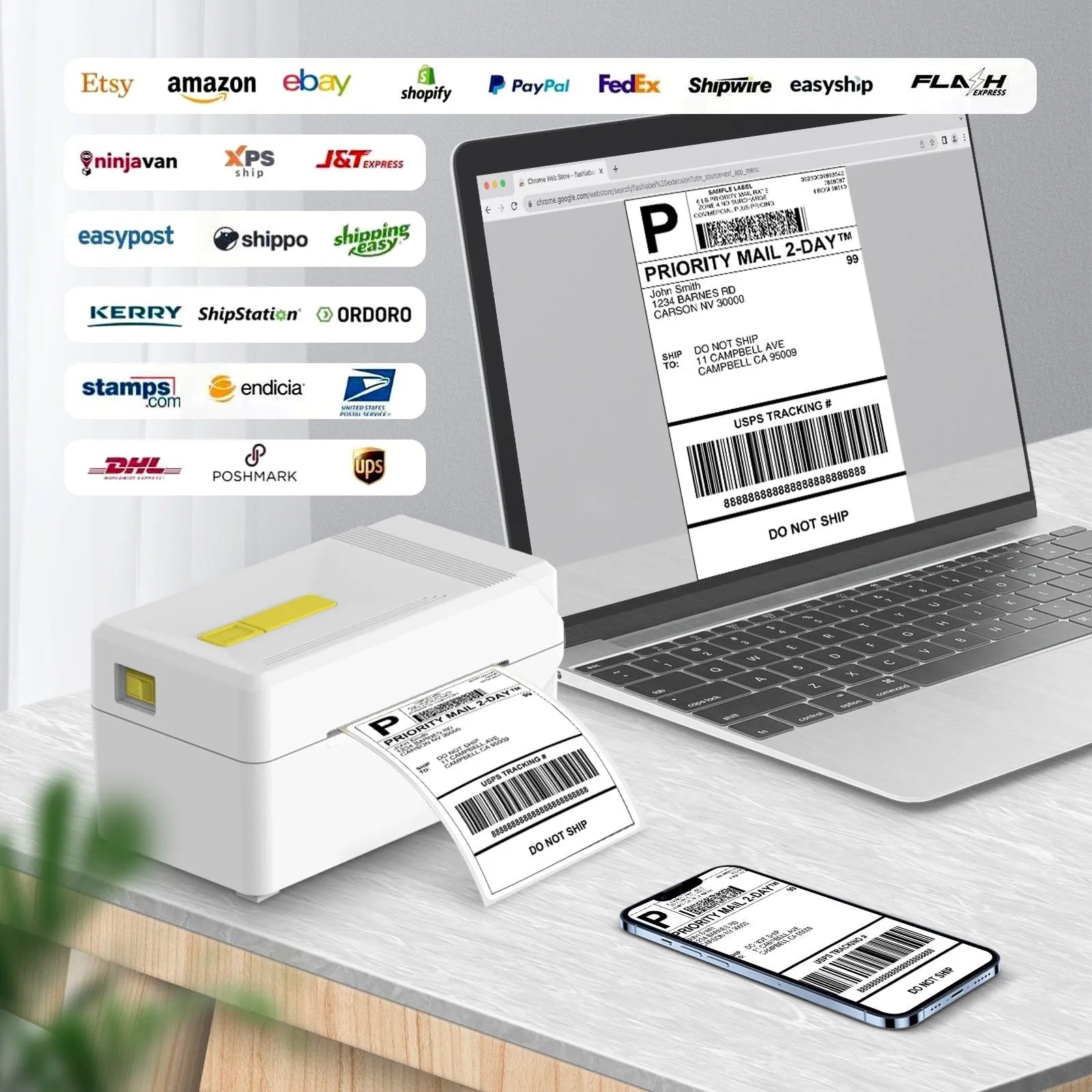 FlashLabel thermal express order label printer with USB connection