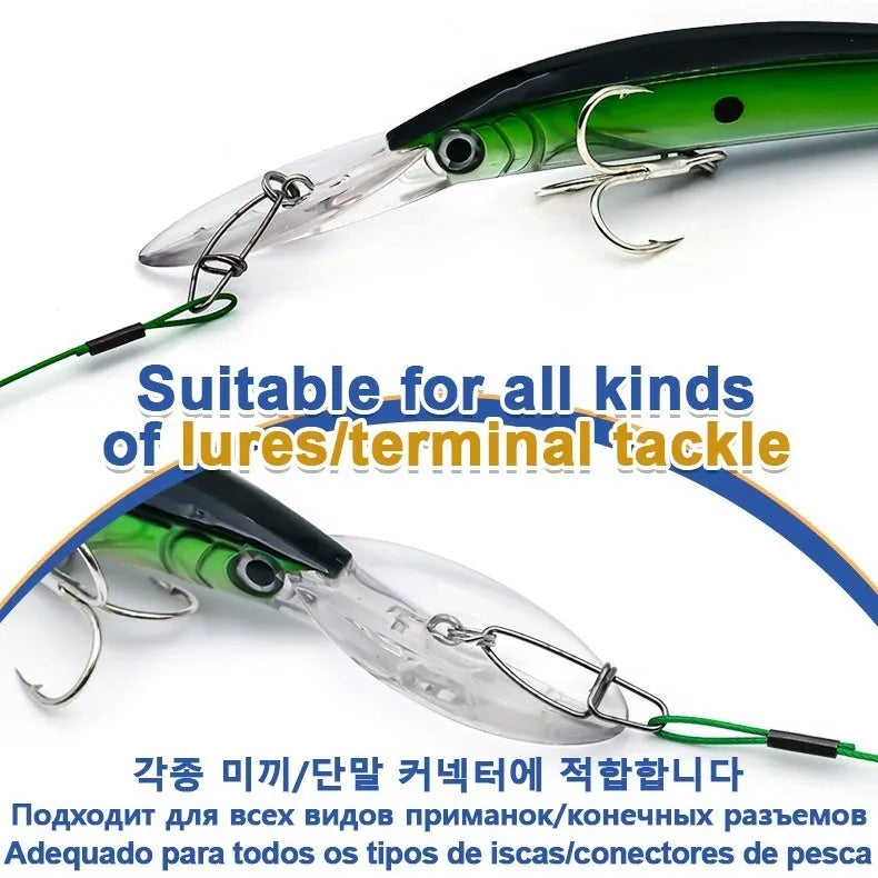 Anti-bite steel wire fishing accessories with double buckle pin in 54cm length