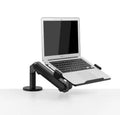 Silver aluminium VESA laptop mounting bracket with adjustable air pressure arm mechanism