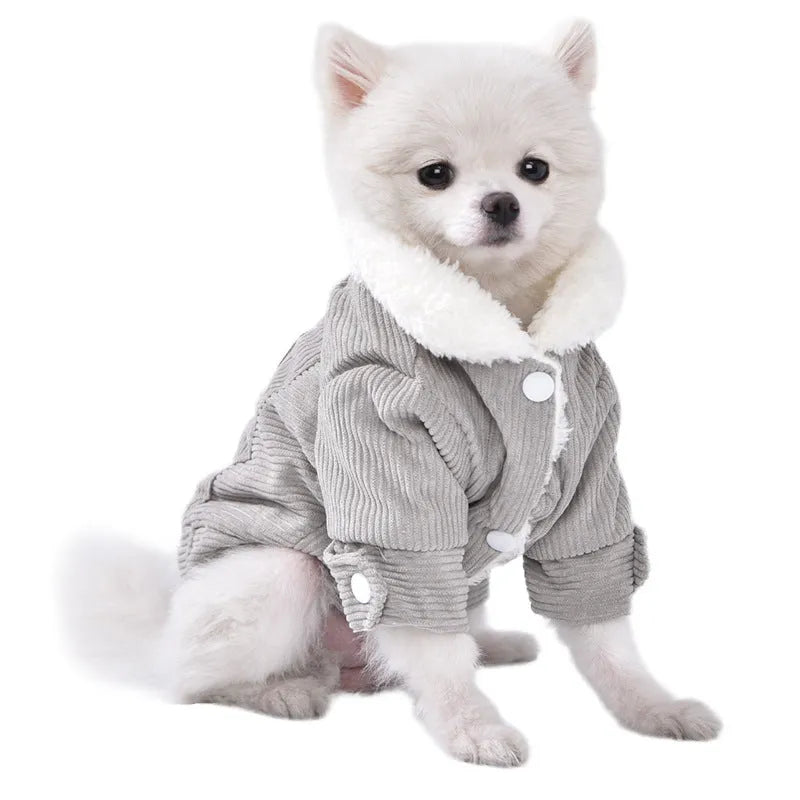Lambswool fleece-lined dog vest in grey or pink available in sizes XS to XXL