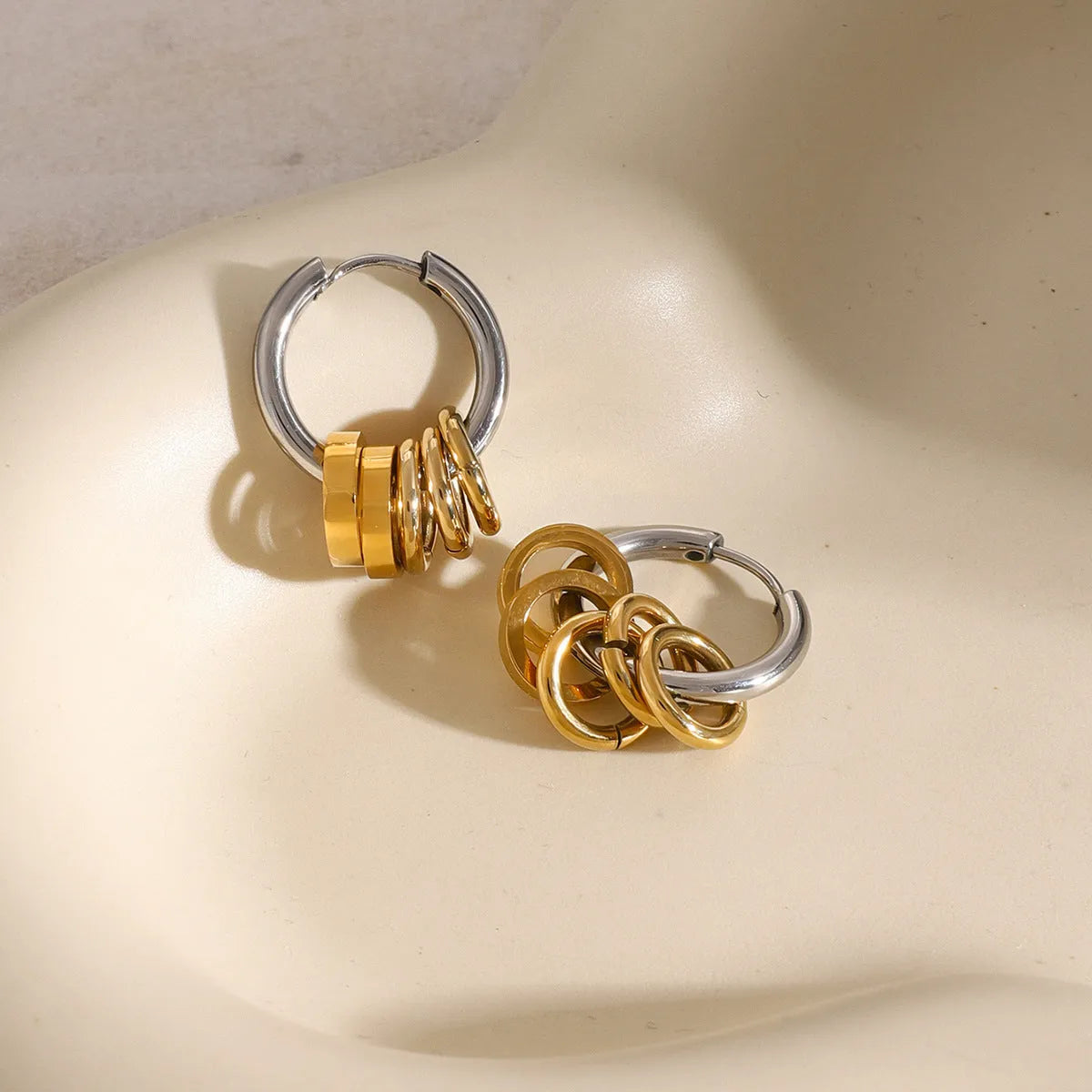 Stainless steel electroplated earrings in contemporary ins style design