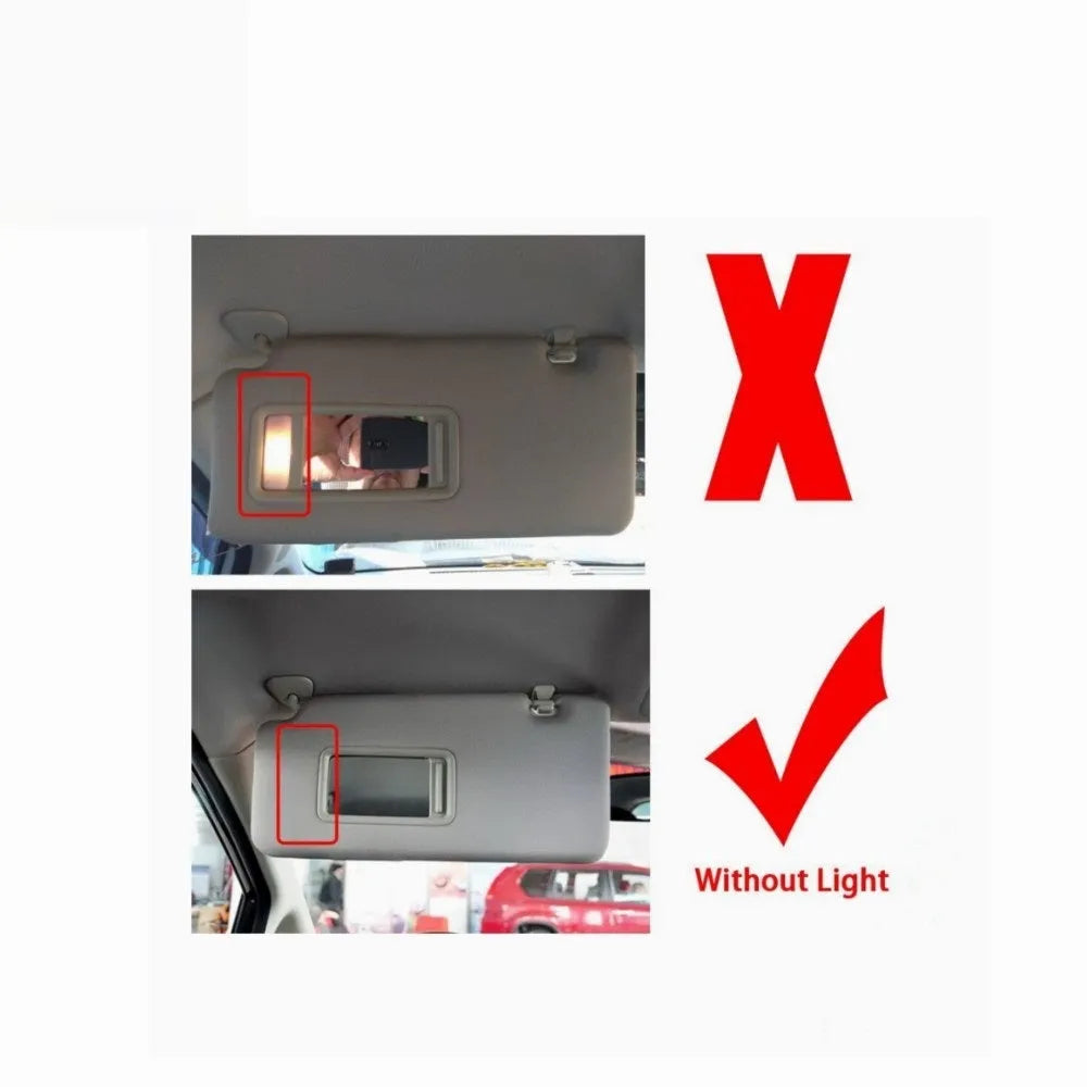 Beige Nissan Lida sun visor with cosmetic mirror for 2005-2012 models