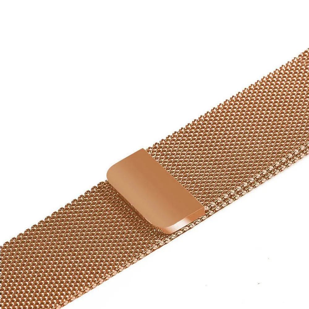 Apple Watch stainless steel mesh strap with magnetic clasp in silver, black, gold and rose gold