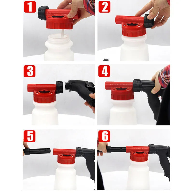High-pressure foam water spray gun for garden use, shown in standard colour.