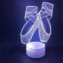 Ballet 3D night light with colourful LED illumination and remote control