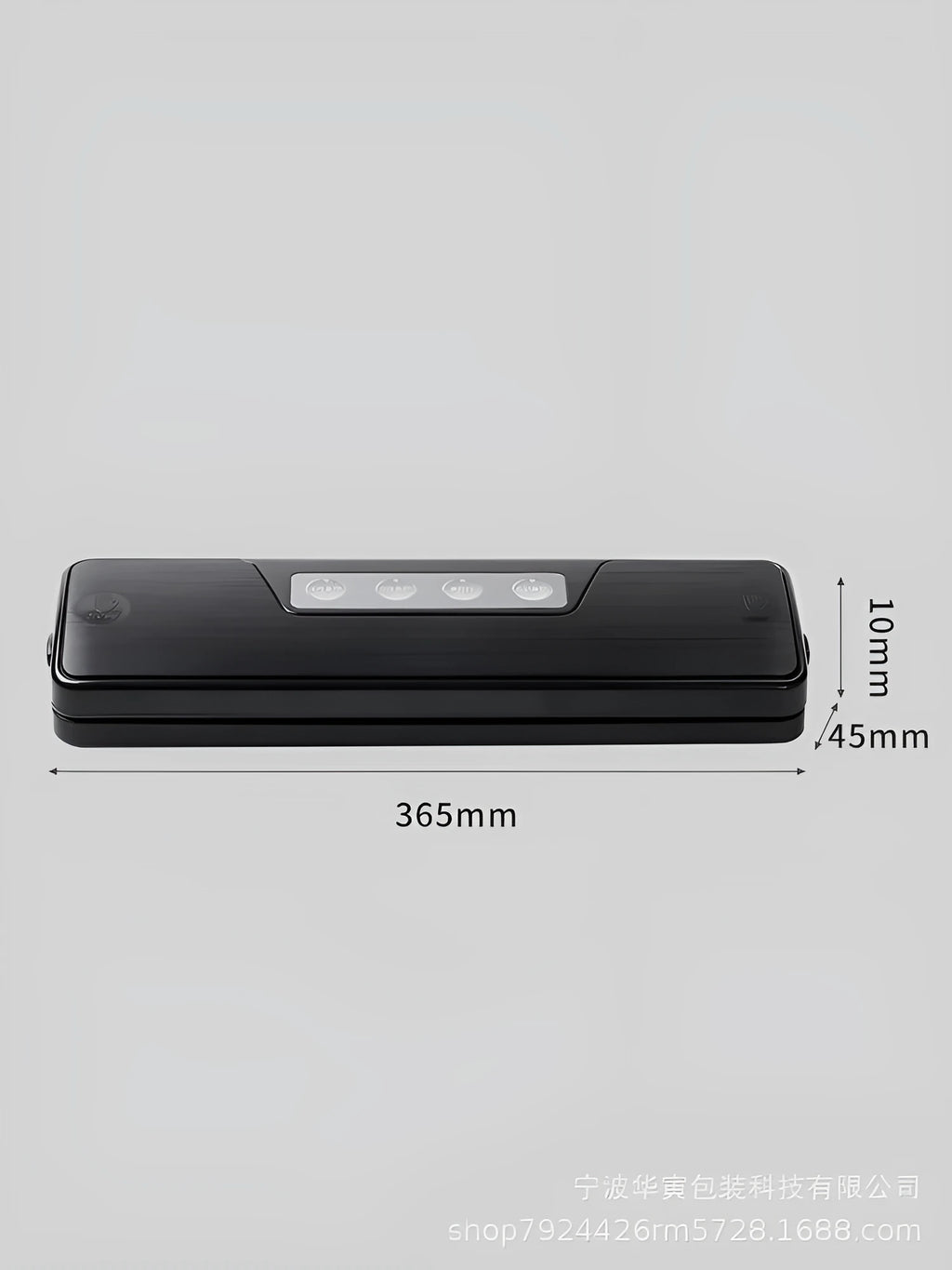 Black automatic vacuum sealer machine for household food preservation on kitchen counter