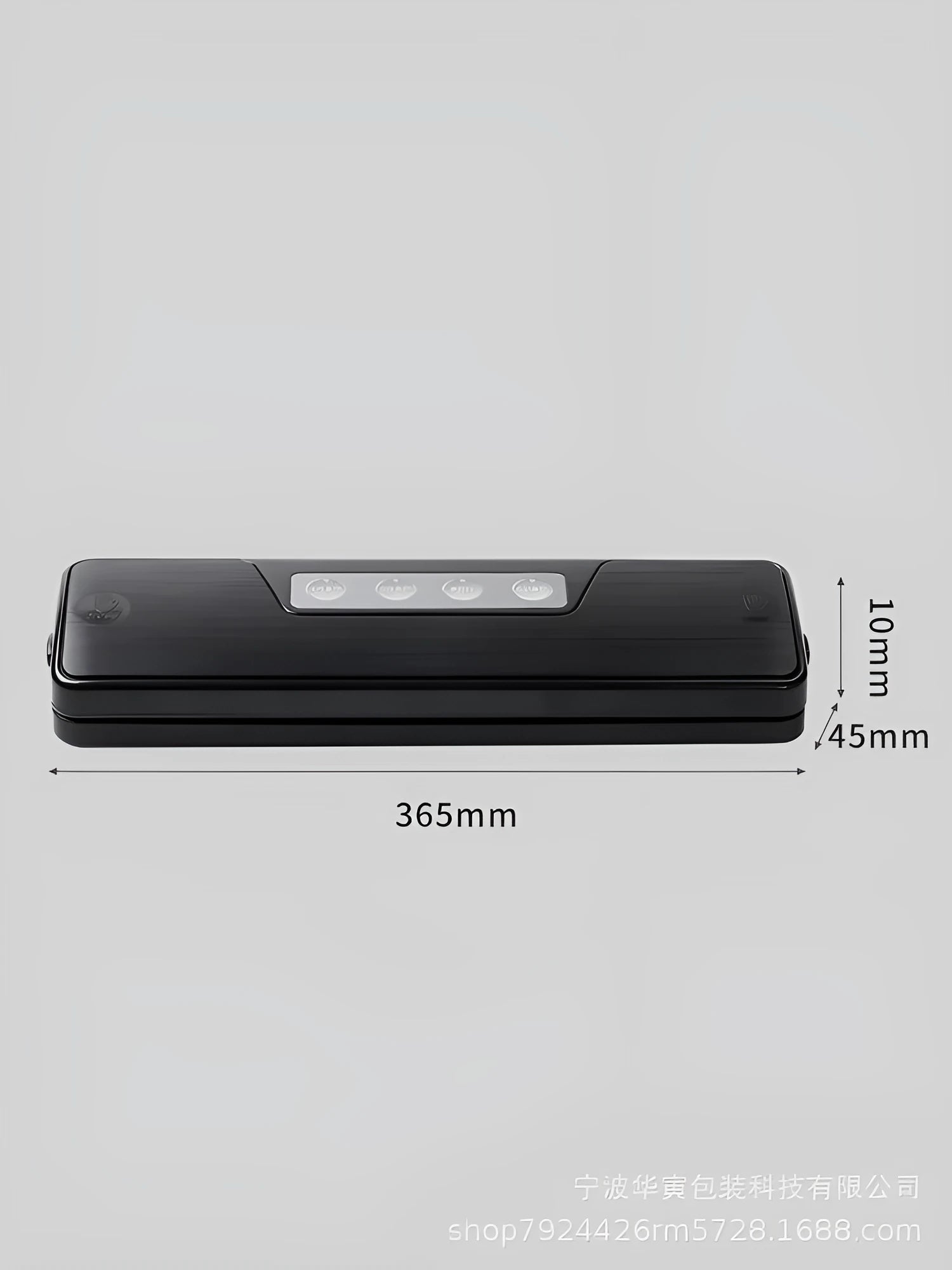 Black automatic vacuum sealer machine for household food preservation on kitchen counter