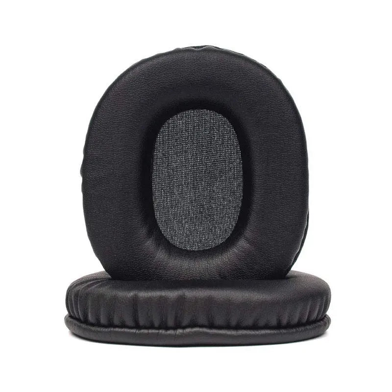 Black soft PU leather replacement ear pads for Sony MDR-1R headphones.
