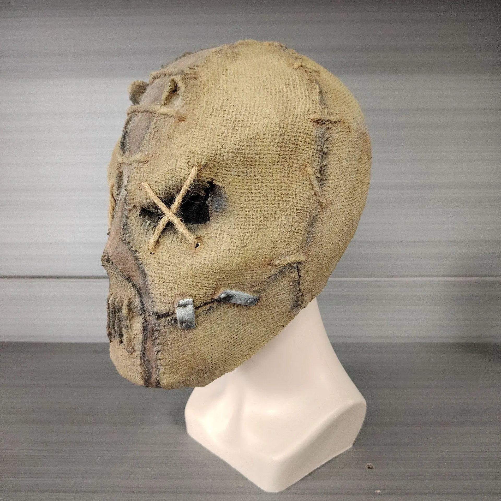 DIY horror latex mask with scar skull design for Halloween and costume events