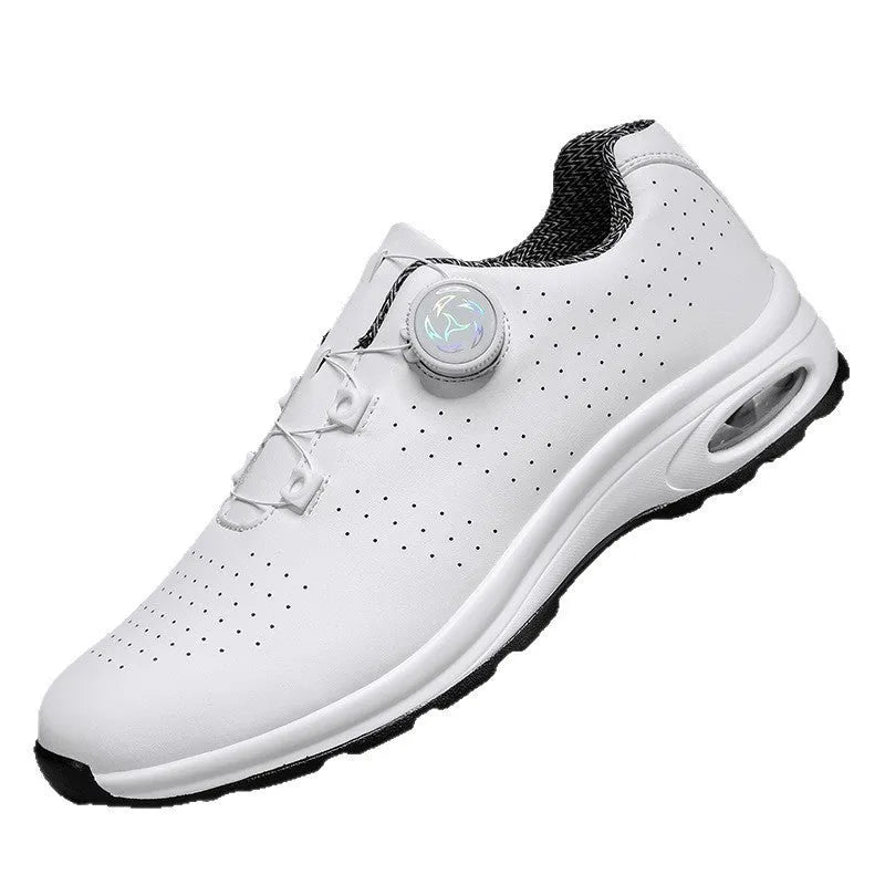 Low top casual shoes in black mesh with cross shoulder straps and white composite sole