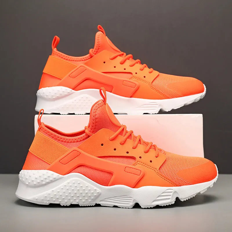 Men's low-top casual shoes in mesh with flat MD sole and lace-up closure