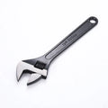 High carbon steel adjustable spanner tool with black finish showing open jaws and ergonomic handle