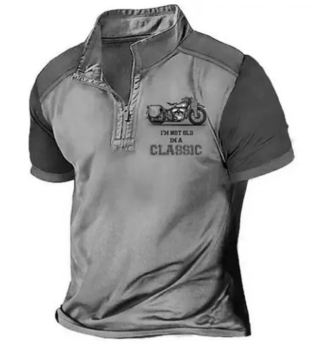 Men's 3D printed golf polo shirt in bird eye cloth fabric with loose fit pullover style
