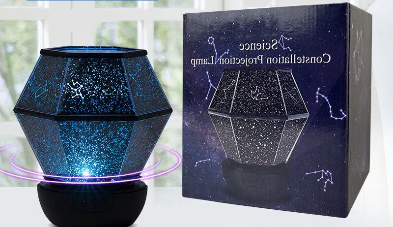 Children's rotating star night light with multicolour LED illumination